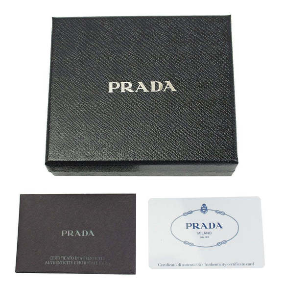 Prada Navy Black Bicolor Saffiano Leather Logo Bifold - Picture 5 of 6